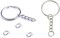 50Sets 1 inch Keychain Rings Silver Split Round Key Ring with Chain and Open Jump Rings for DIY Keychain Making Crafts
